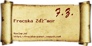 Frecska Zámor névjegykártya